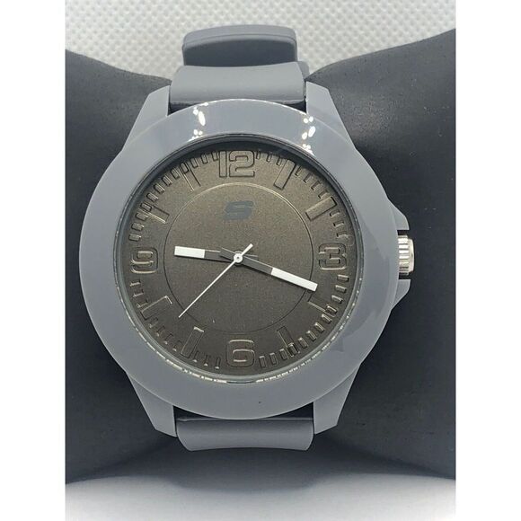Skechers SR5011 Men's Grey Silicone Analog Grey Dial Quartz Genuine Watch OP158 - Picture 1 of 9
